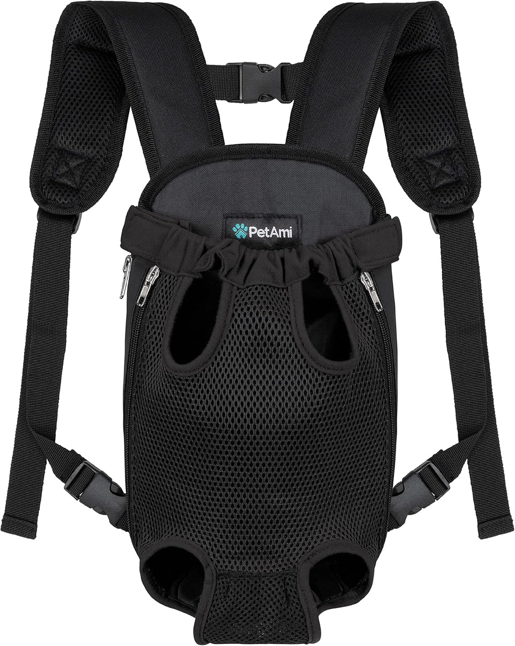 Dog Carrier Backpack, Adjustable Dog Pet Cat Front Carrier Backpack | Ventilated Dog Chest Carrier for Hiking Camping Travel, Sling Bag for Small Medium Dog Cat Puppies, Small, 5-9 Lbs, Black