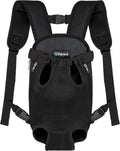 Dog Carrier Backpack, Adjustable Dog Pet Cat Front Carrier Backpack | Ventilated Dog Chest Carrier for Hiking Camping Travel, Sling Bag for Small Medium Dog Cat Puppies, Small, 5-9 Lbs, Black
